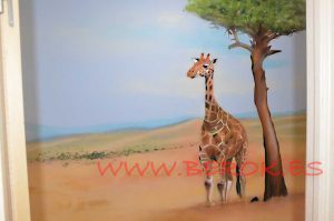 mural jirafa desierto Africa